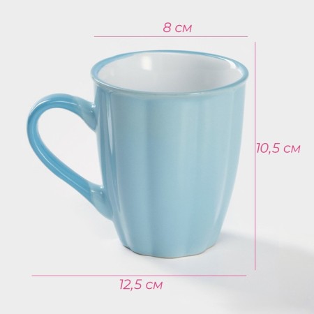 Ceramic Dolyana Mug "Marshmallow", 360 ml, blue color-2
