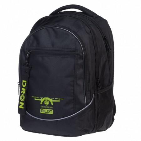 Youth backpack 42 x 30 x 20 cm, ergonomic back, Hatber Street, Drone, NRK_90130-2