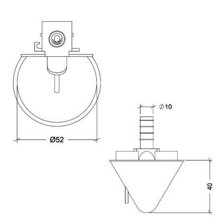 Pickeeper cup, with fastening on a grid, d = 52 mm, plastic-1