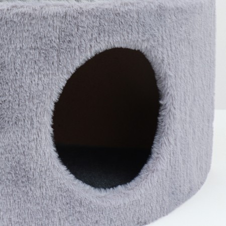 Animal house corner, jute, 35 x 35 x 64 cm, gray-6