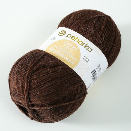 Camel yarn 65% camel wool, 35% acrylic volume 600m/100g (251 brown)-1
