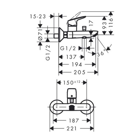 Hansgrohe Logis 71400000 bath mixer-1