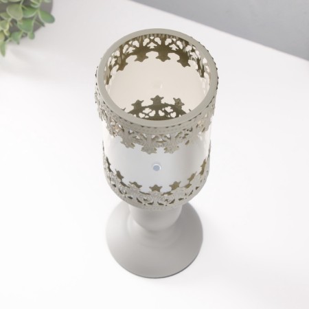 Summary Metal for 1 candle d = 10 cm "Siggerd" gray 11x11x30 cm-2