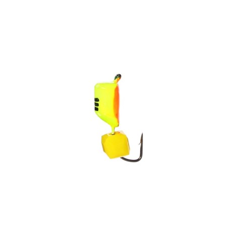 Mormyshka column lime, orange abdomen, black strip + cube of grannine cheese 1.4 g-1