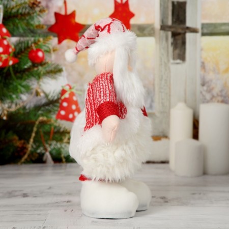 Soft toy "Santa Claus in a magnificent fur coat" 19*55 cm (folded 37 cm), red-white-4