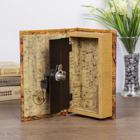 Safe Brush Tree Leather "Old Maps of the World" 21x13x5 cm-2