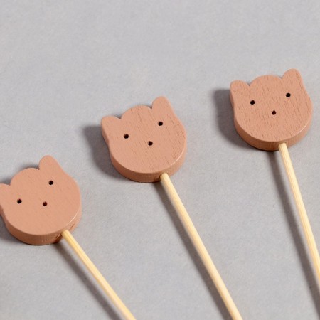 Wooden skewers "Bears", 13 cm, set 24 pcs-1