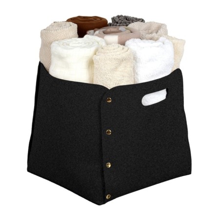 QWERTY basket for storage, from felt, 27 l, dark gray color-4
