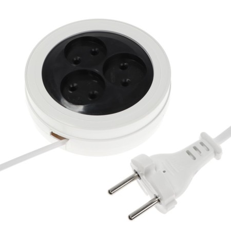 Luazon Lighting Eco extension cord, 3 sockets, 2.7 m, 6 A, 1300W, SHVVP 2x0.75 mm2, without salary-1