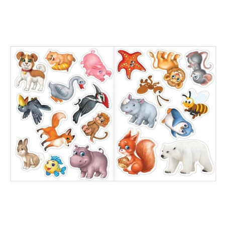 Stickers Teaching "Animals", 12 p.-2