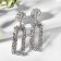 Earrings Metal "Caribbean" rectangular, silver color
