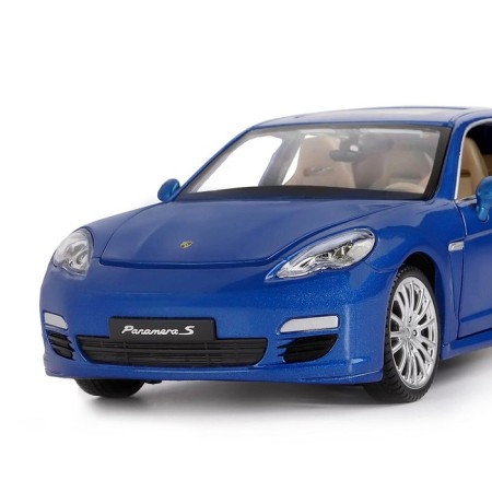 Metal machine Porsche Panamera S, 1: 24, doors, hood and trunk, light and sound effects, blue color open-2