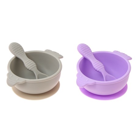 Baby plate on a suction cup with a spoon, mix-8