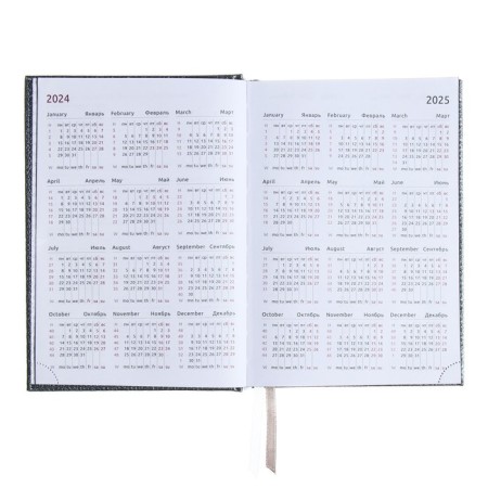 Dated diary 2024 A5 176 sheets, Devente.gold rush, firm cover of artificial leather, liesse, white block 70 g/m2, Gray-6