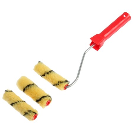 Lom roller, polyester, 100 mm, handle d = 6 mm, d = 16 mm, pile 10 mm, 2 spare fur coats
