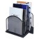 Papers stand, table, 5 departments, mesh, metal, black
