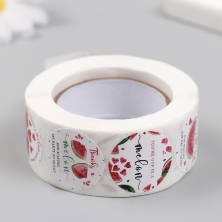 Stick Paper "Watermelon Romance" d = 2.5 cm 500 pcs in a roll 3x6.5x6.5 cm-3