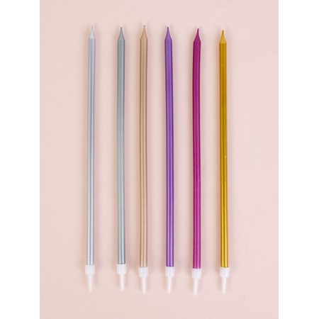 Candles in the cake "High Royce", 6 pcs, multi -colored-5