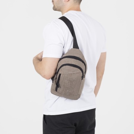 Bag sling ZFTS, textiles, beige color-2