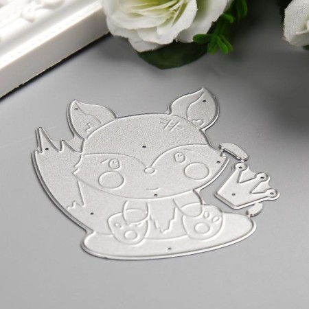 Cutting knife “Fox in the crown” Steel 2 elements 7.6x7.5 cm-1