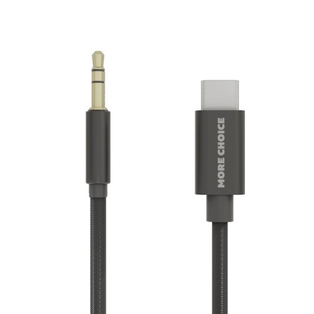 Cable More Choice UK24A, Jack 3.5 mm - Type -C, 1 m, nylon, black