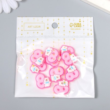 Decor for creativity "Number 8 with an animal" set 10 pcs 2x1.9 cm-3