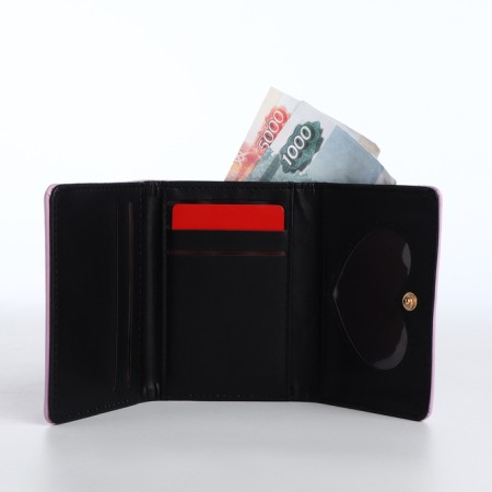 Kid wallet on the button, lilac color-4