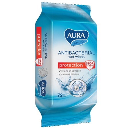 Wet napkins Aura Family, antibacterial, 72 pcs.-5