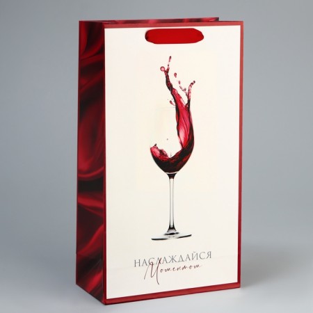 Gift package for two bottles, packaging, "enjoy", 35 x 20 x 9 cm