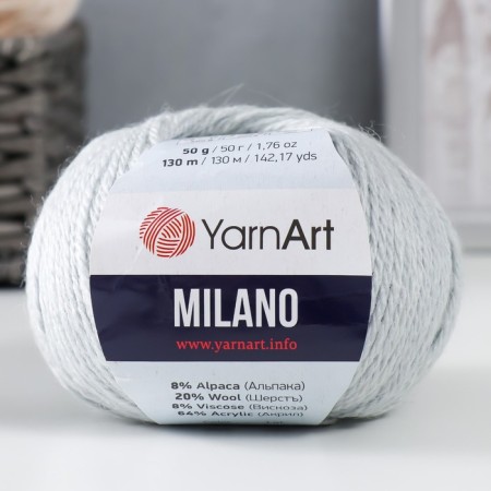 Yarn "Milano" 8%alpaca, 20%wool, 8%viscose, 64%acrylic 130m/50g (866 mouse)