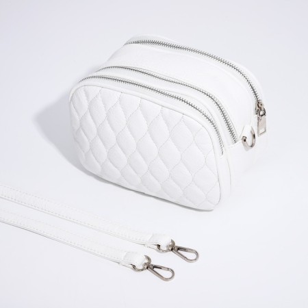 Bag Cross-Bodi with a zipper, white color-4