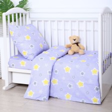 Baby Baby Baby Star, purple color, 112x147cm, 110x150cm, 60x60cm, calico 142g/m, 100% cotton