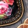 Zhostovsky tray "bouquet", black, author’s painting, 24x20 cm