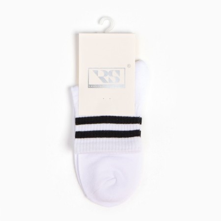 Women's socks, white/black strip, size 36-39-4