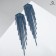 Hanging earrings with rhinestones "Waterfall" City, Blue color in gray metal, 13 cm