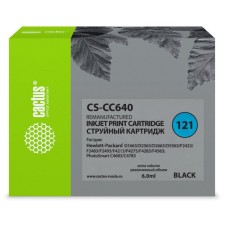 Inkjet cartridge CACTUS CS-CC640 No. 121 Black (6ml) for HP DJ D1663/D2563/D2663/D5563/F2423 107409