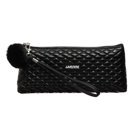 Penal is soft, 1 compartment, 80 x 210 x 35 mm, voluminous, Devente, Classic, fantle leather, with a pen, black-1
