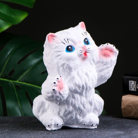 Piggy bank "Cat Snowball" White, 14x14x19cm