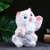 Piggy bank "Cat Snowball" White, 14x14x19cm