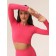 Crop female top in a rubber with a long sleeve Mirey Top Manica Lunga, size 44-46, pink color