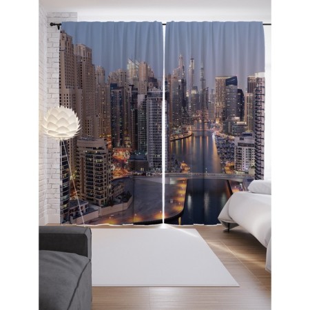Photostes "Evening river", Saten, size 145x265 cm, 2 pcs