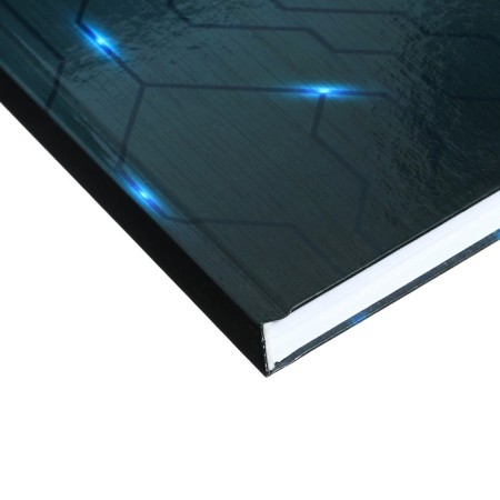 Notebook A5 160 sheets in the cell "microcircuit", solid cover, glossy lamination, offset block 65 g/m2-2