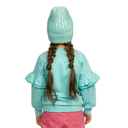 Sweatshirt for girls, height 92 cm, turquoise color-1