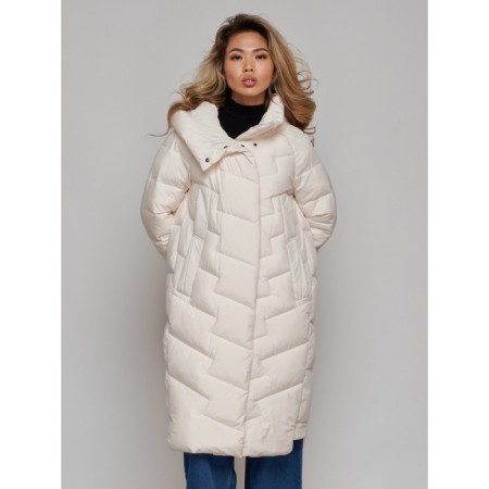 Coat insulated winter female, size 50, beige color-8