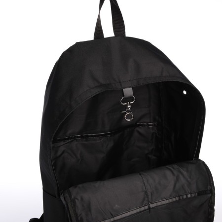 Youth backpack from lightning textiles, 3 pockets, headphone opening, black color-5