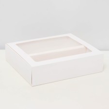 Коробка для кондитерских изделий, 22,1 х 25,5 х 6,5, белая