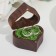 Casket for rings "heart", green pillow, dark tree