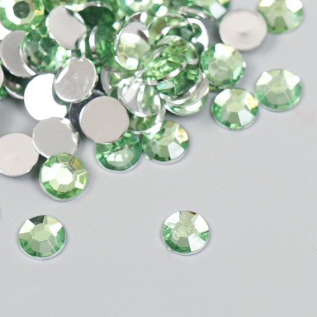 Decor for creativity plastic "Rhinestones. Light green" set 300 pcs d = 0.8 cm
