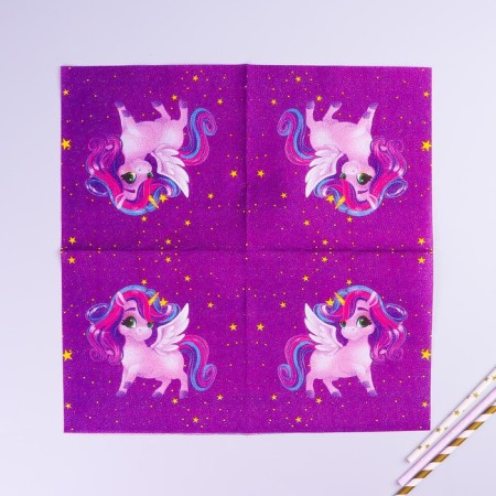 Paper napkins "Festive unicorn", two -layer, 33x33 cm, set 20 pcs.-2