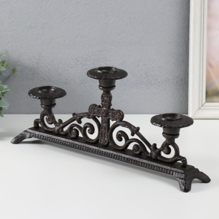 Cast iron candle for 3 candles "Celt" 39.5x16 cm-2